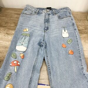 Hot Topic Studio Ghibli My Neighbor Totoro Mom Jeans Light Wash Blue Size 9